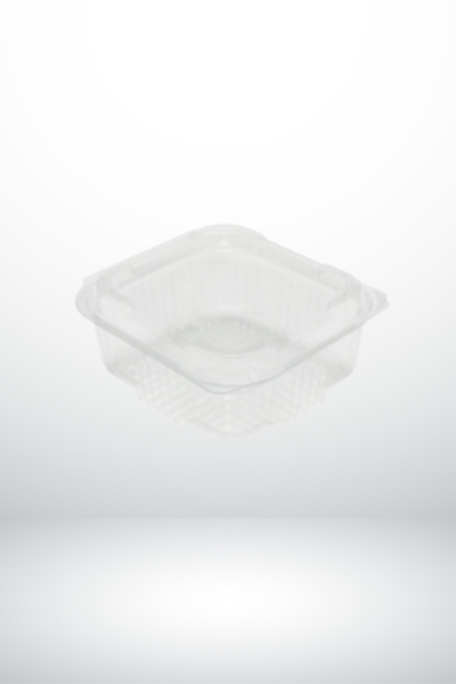 Salad Bowl, Stackable, 375cc., Square, Pet, Transparent